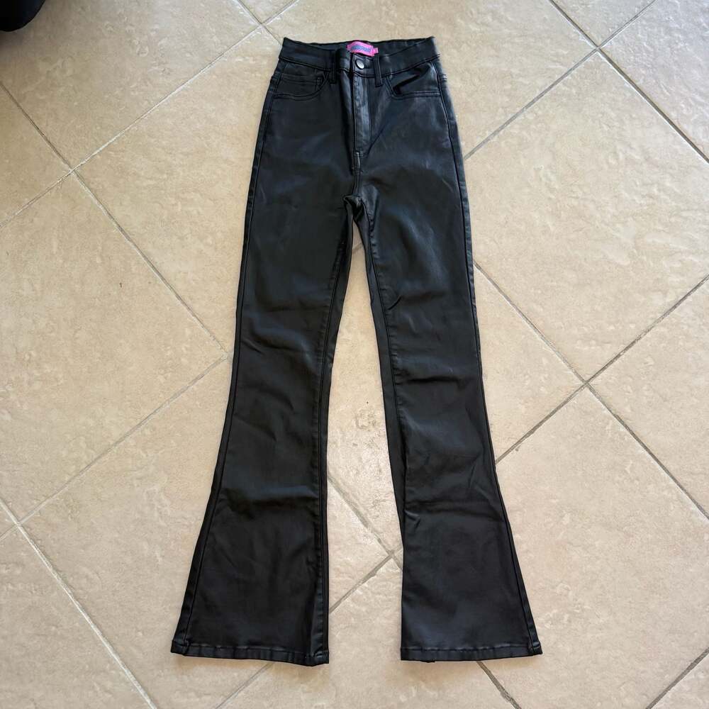 Edikted Luna Faux Leather Flare Leg Pants